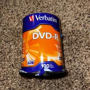 100 VERBATIM 16X DVD DVD-R 4.7GB Branded/ Logo Media Disc 96525